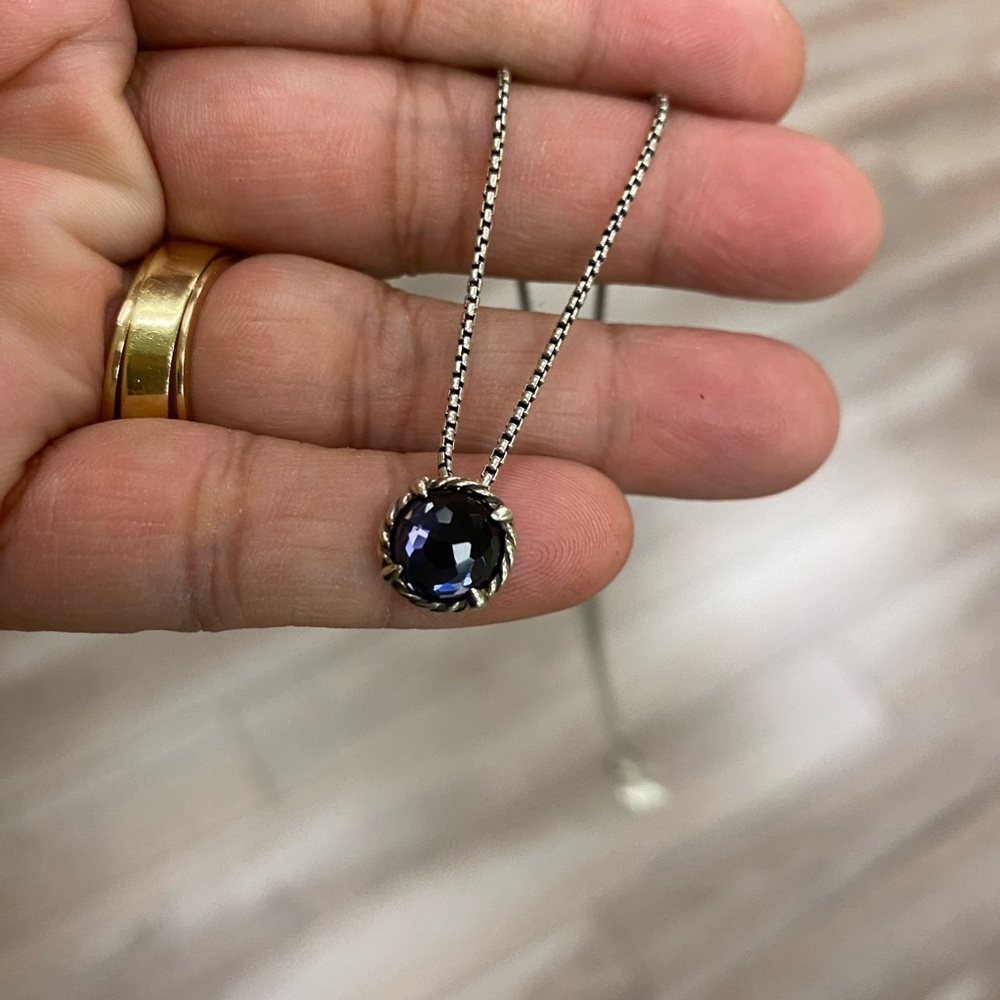 Extremely Rare! David Yurman Sterling Silver Black Orchid Necklace FIRM